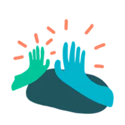 Zwei Hände, die sich gegenseitig abklatschen